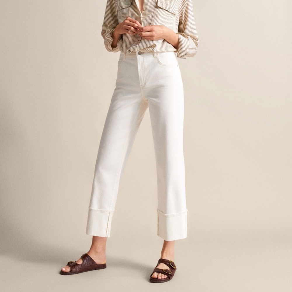 Massimo Dutti white straight fit jeans
